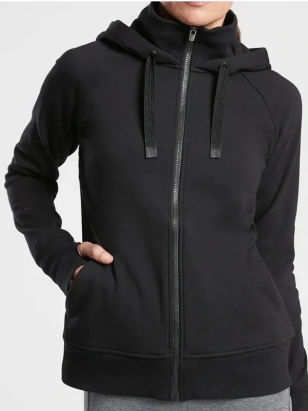 Athleta Triumph Full Zip Hoodie Black sz Large